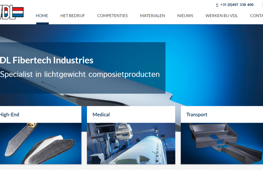Nieuw website VDL Fibertech Industries